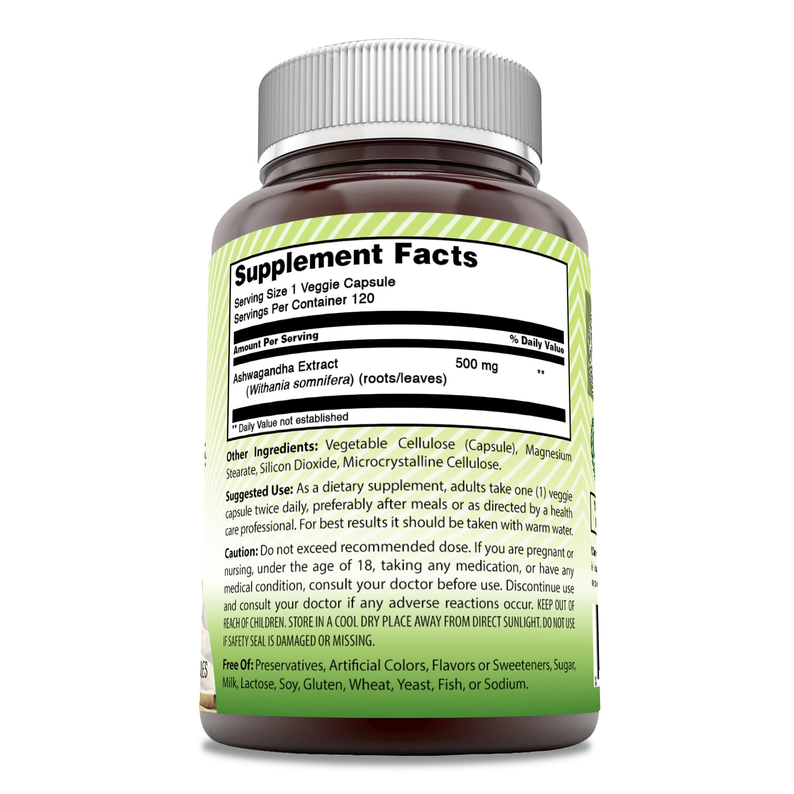 Amazing India Ashwagandha Extract | 500 Mg | 120 Veggie Capsules
