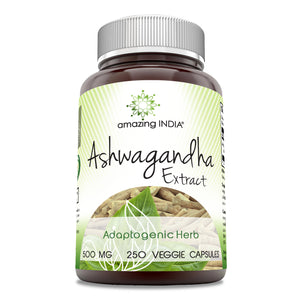 Amazing India Ashwagandha Extract | 500 Mg | 250 Veggie Capsules