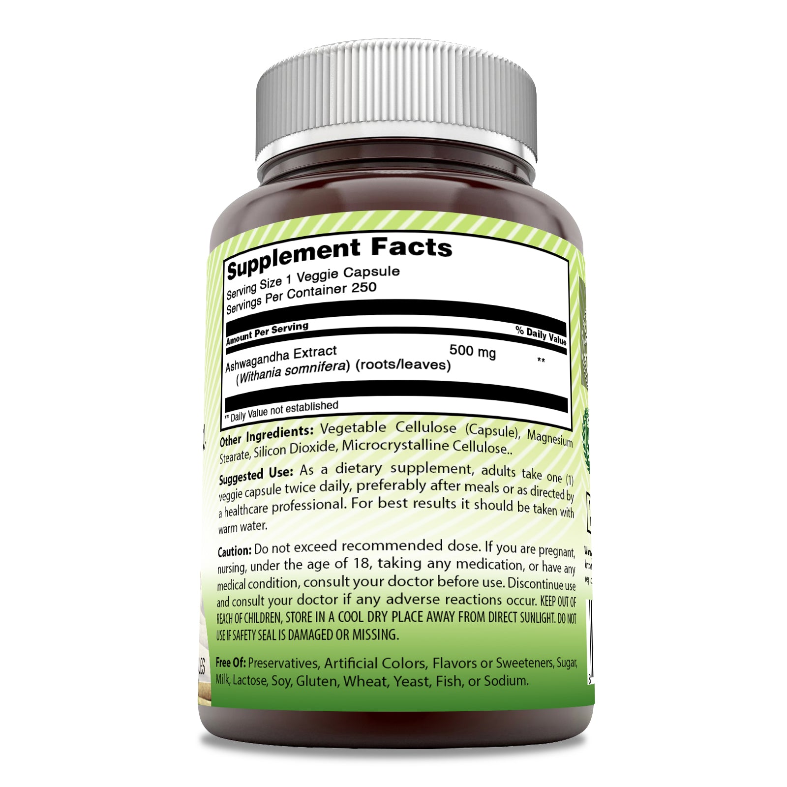 Amazing India Ashwagandha Extract | 500 Mg | 250 Veggie Capsules