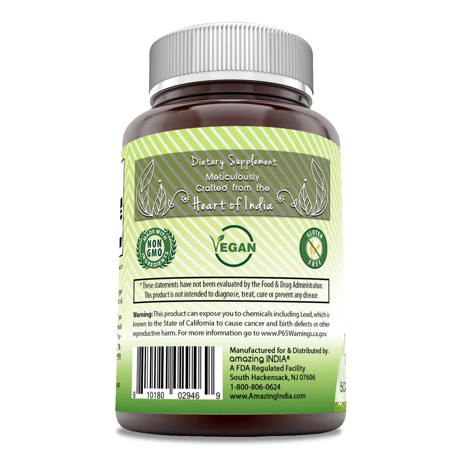 Amazing India Bacopa | 500 Mg | 120 Veggie Capsules