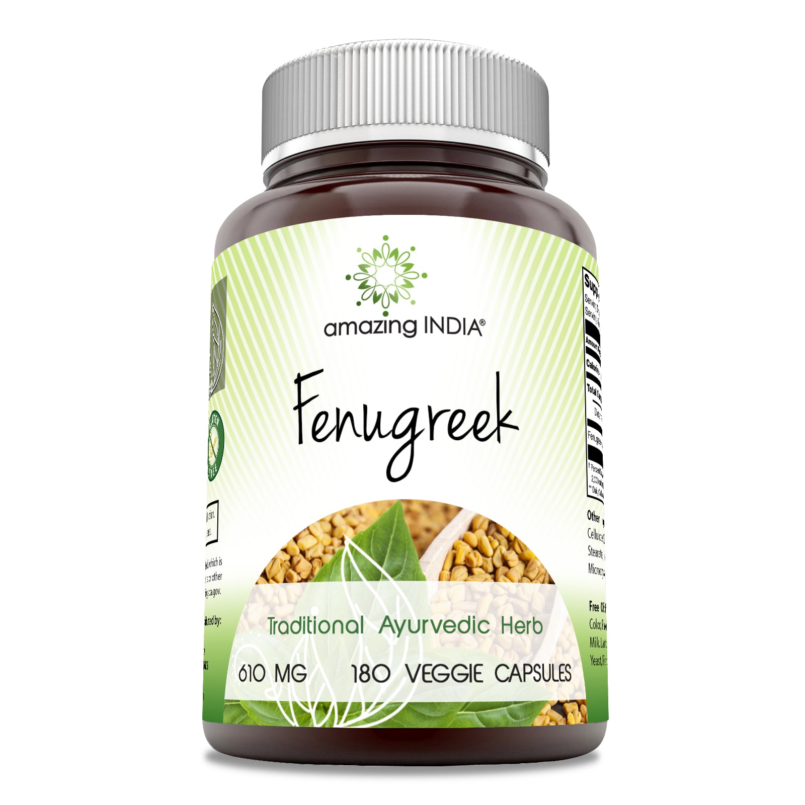 Amazing India Fenugreek | 610 Mg Per Serving | 180 Veggie Capsules