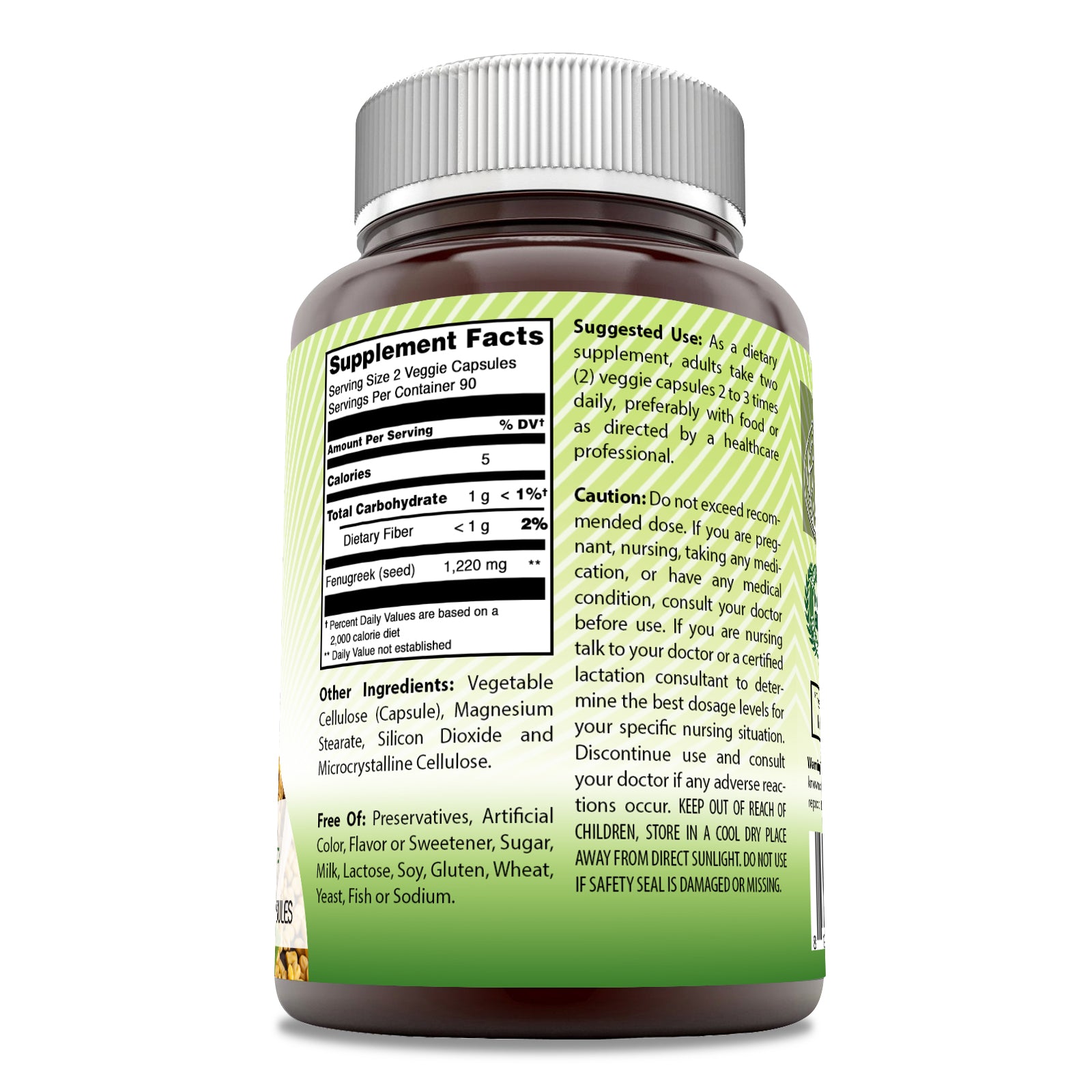 Amazing India Fenugreek | 610 Mg Per Serving | 180 Veggie Capsules