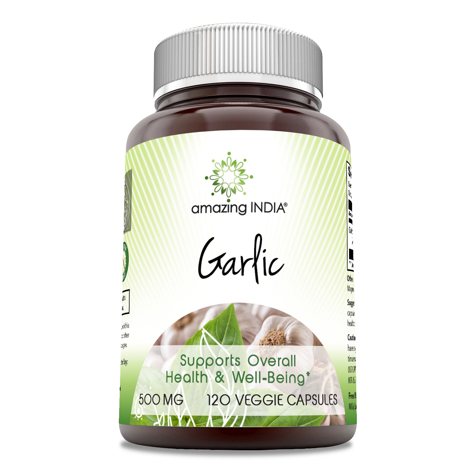 Amazing India Garlic | 500 Mg | 120 Veggie Capsules
