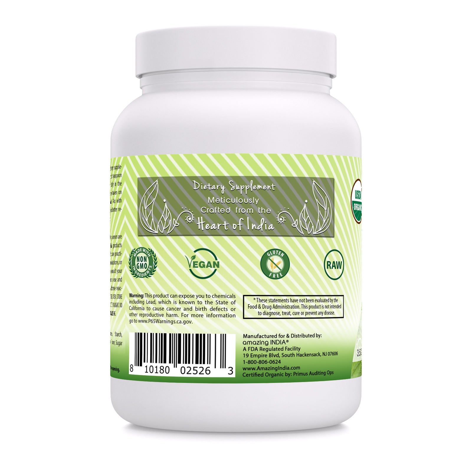 Amazing India Alfalfa | USDA Organic | 16 Oz Powder | 3.5 Grams Per Serving