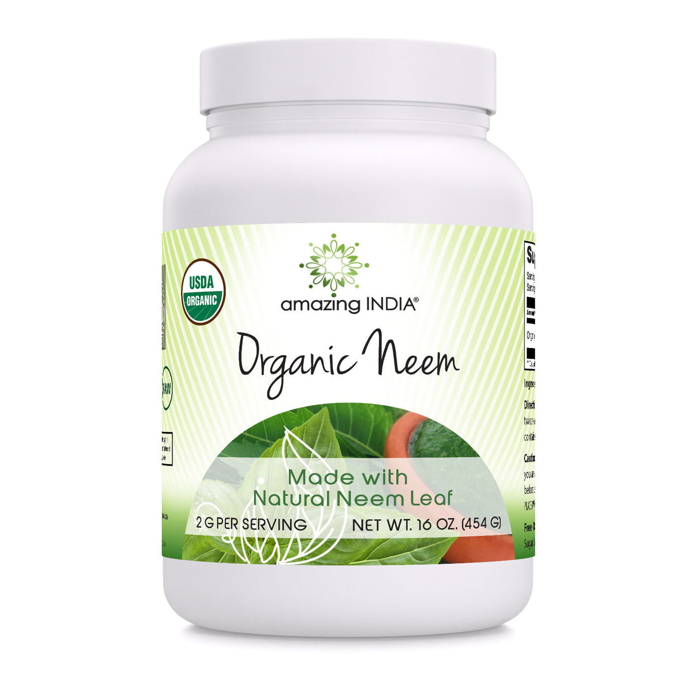 Amazing Neem Amazing India Neem | USDA Organic | 16 Oz Powder | 2 Grams Per Serving ...