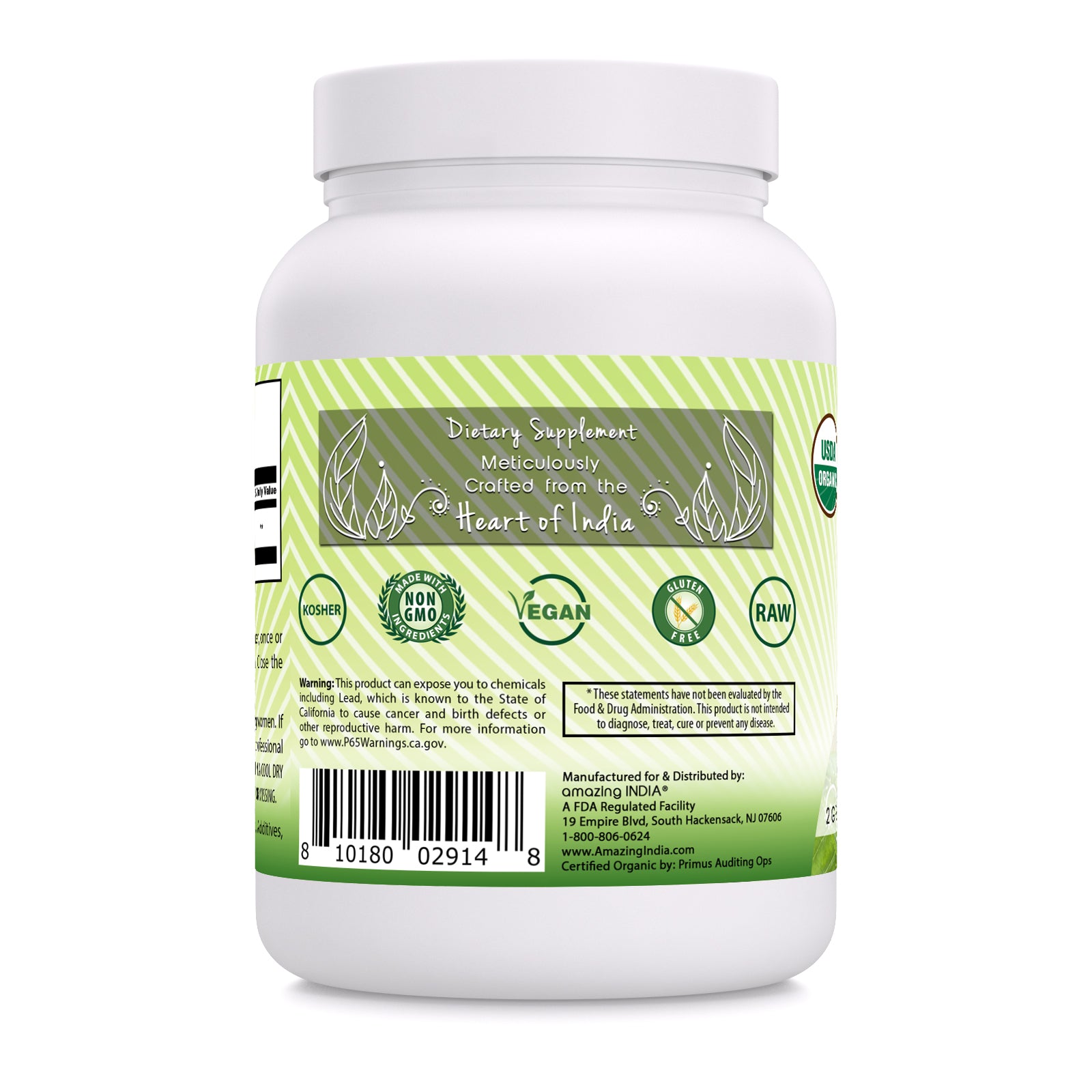 Amazing India Senna | USDA Organic | 16 Oz Powder | 2 Grams Per Serving