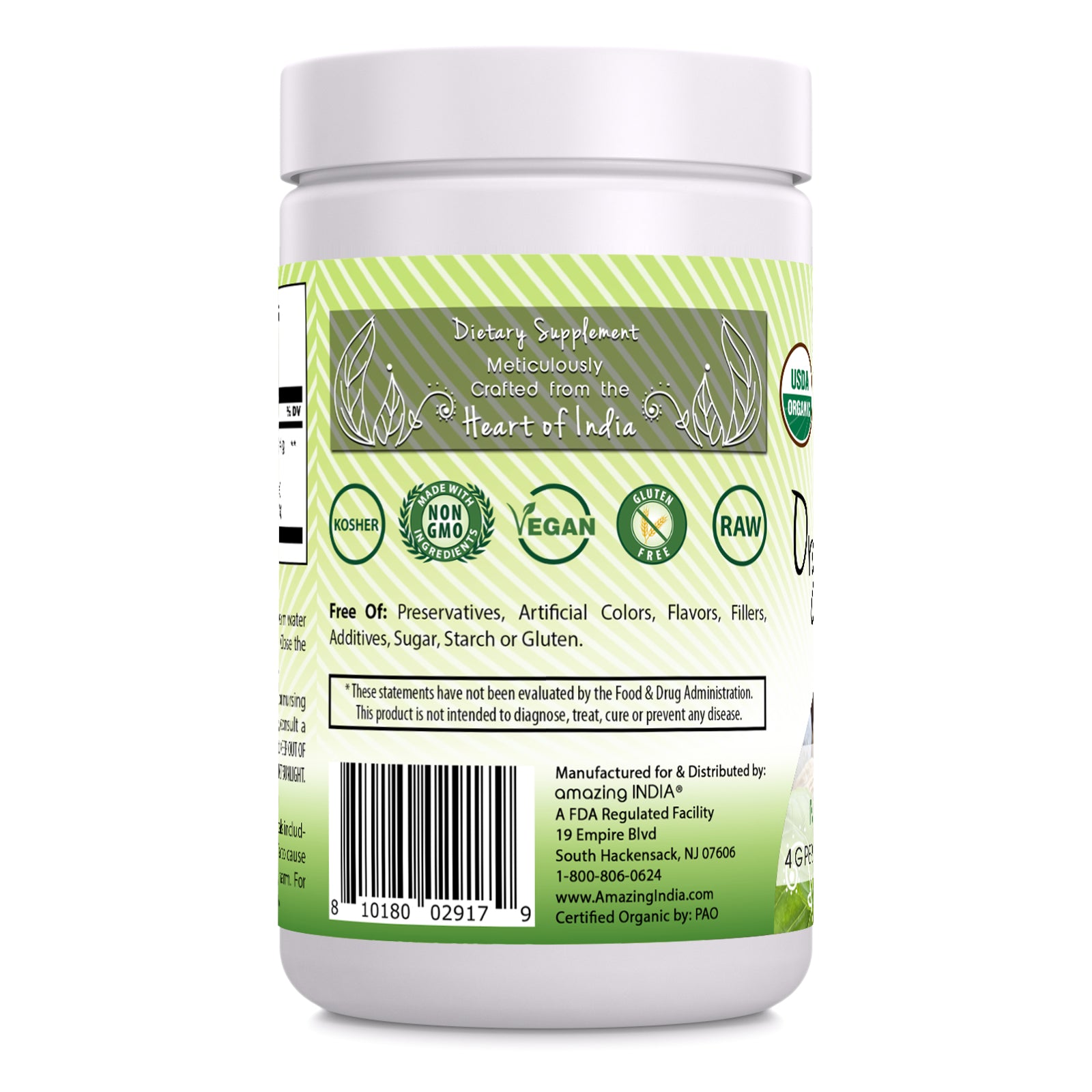 Amazing India Triphala | USDA Organic | 16 Oz Powder | 4 Grams Per Serving