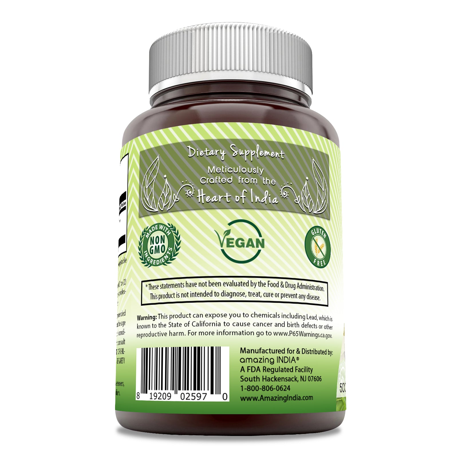 Amazing India Natural Senna (Cassia angustifolia) 500 Mg | 240 Veggie Capsules