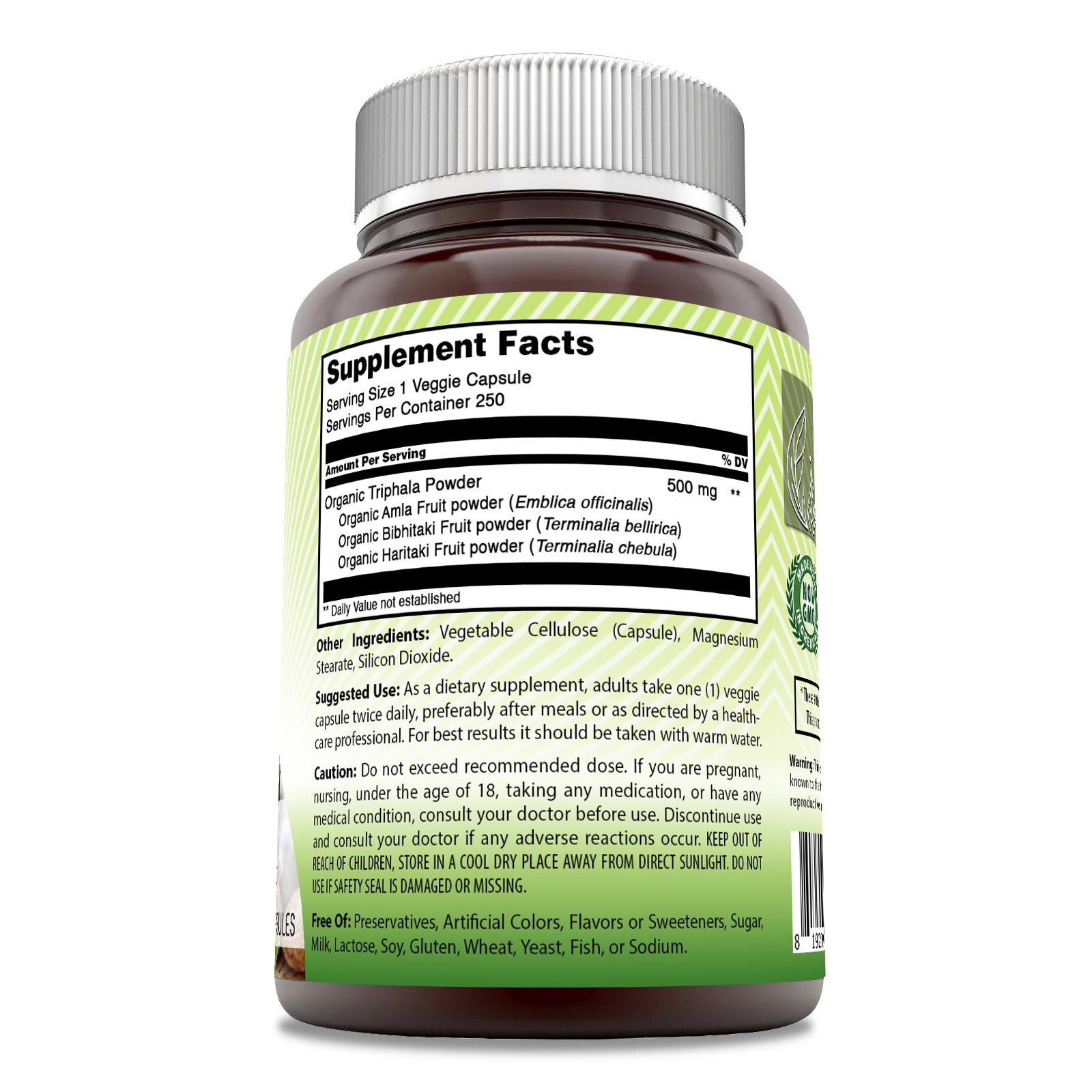 Amazing India Triphala | 500 Mg | 250  Veggie Capsules