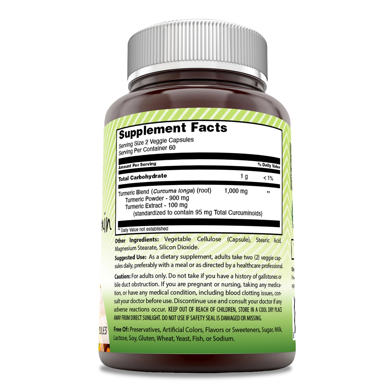 Amazing India Turmeric Curcumin (Curcuma Longa Blend) 1000 Mg per Serving | 120 Veggie Capsules