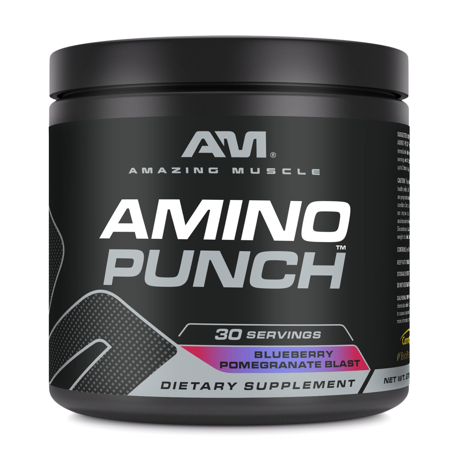 Amazing Muscle Amino Punch | Blueberry Pomegranate Blast | 30 Servings | 9.8 Oz | 9.25 Grams per Serving