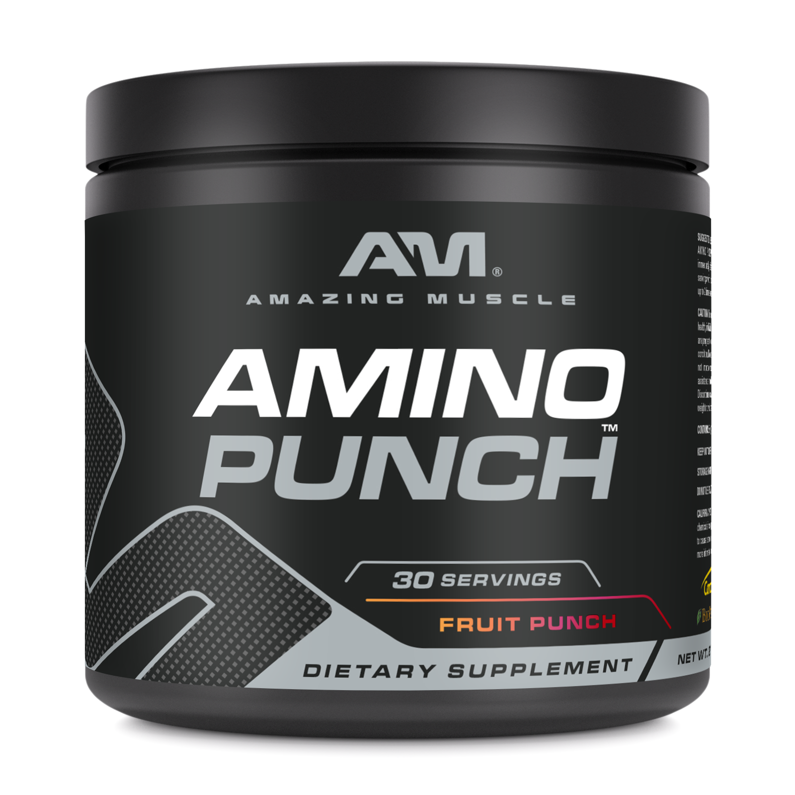 Amazing Muscle Amino Punch | Fruit Punch | 30 Servings | 9.8 Oz | 9.25 Grams per Serving
