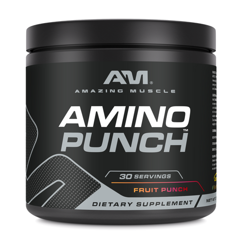 Image of Amazing Muscle Amino Punch | Fruit Punch | 30 Servings | 9.8 Oz | 9.25 Grams per Serving