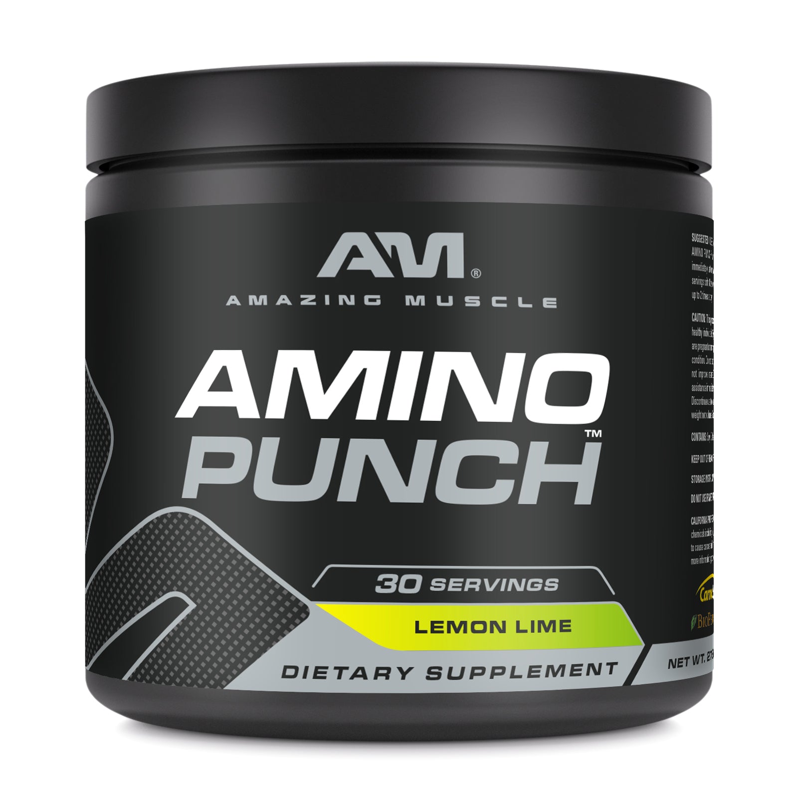 Amazing Muscle Amino Punch | Lemon Lime | 30 Servings | 9.8 Oz | 9.25 Grams per Serving