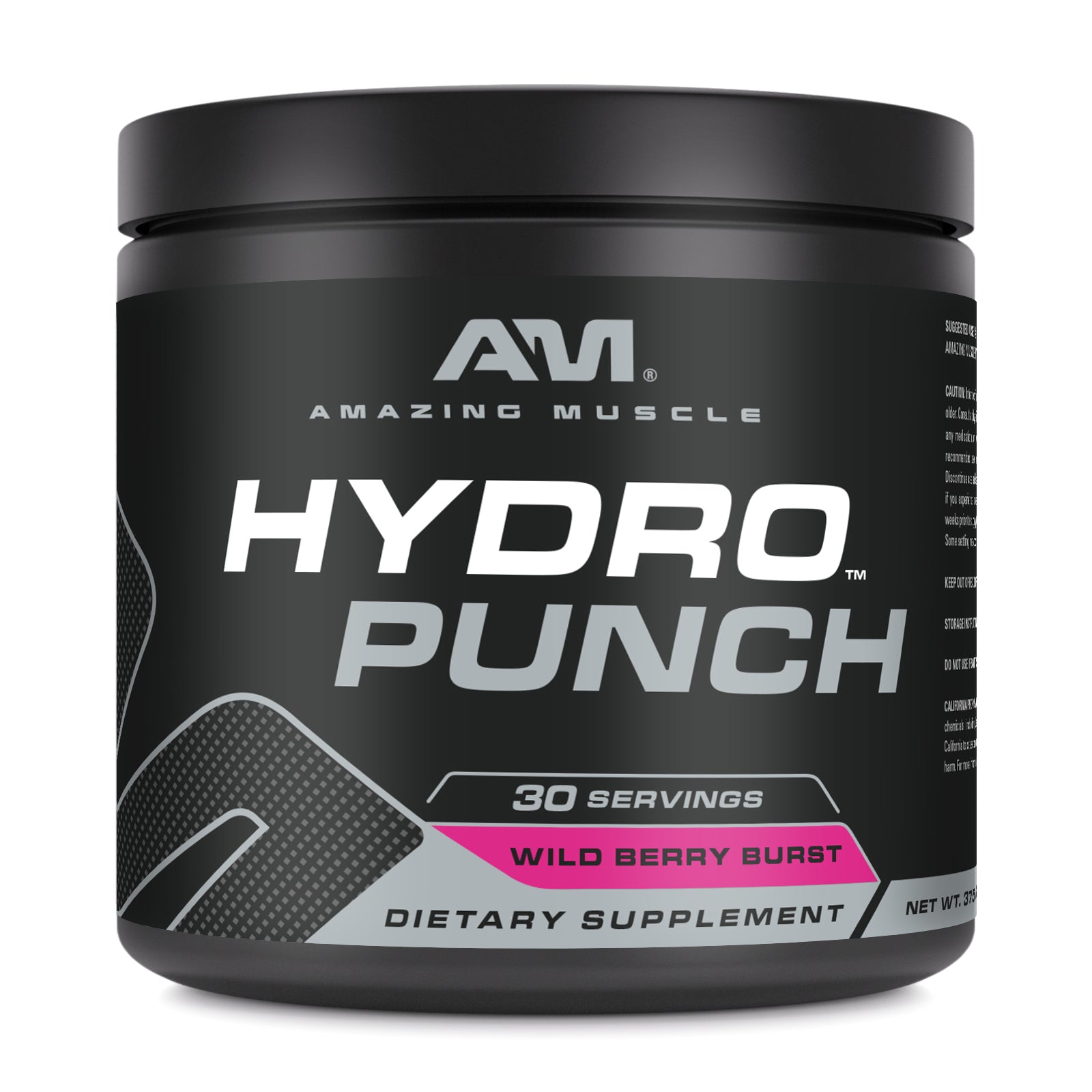 Amazing Muscle Hydro Punch | Hydration + Electrolyte Blend | Pre-Intro & Post Workout Powder Supplement | 30 Servings | Wild Berry Burst Flavor