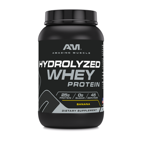 Image of Amazing Muscle Hydrolyzed Whey Protein Isolate | 3 Lbs |  Banana