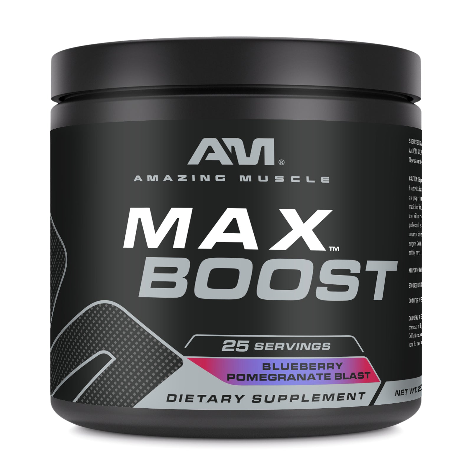 Amazing Muscle Max Boost | Intense Pre-Workout Supplement | 25 Servings (250 G | 8.8 Oz) | Blueberry Pomegranate Blast Flavor