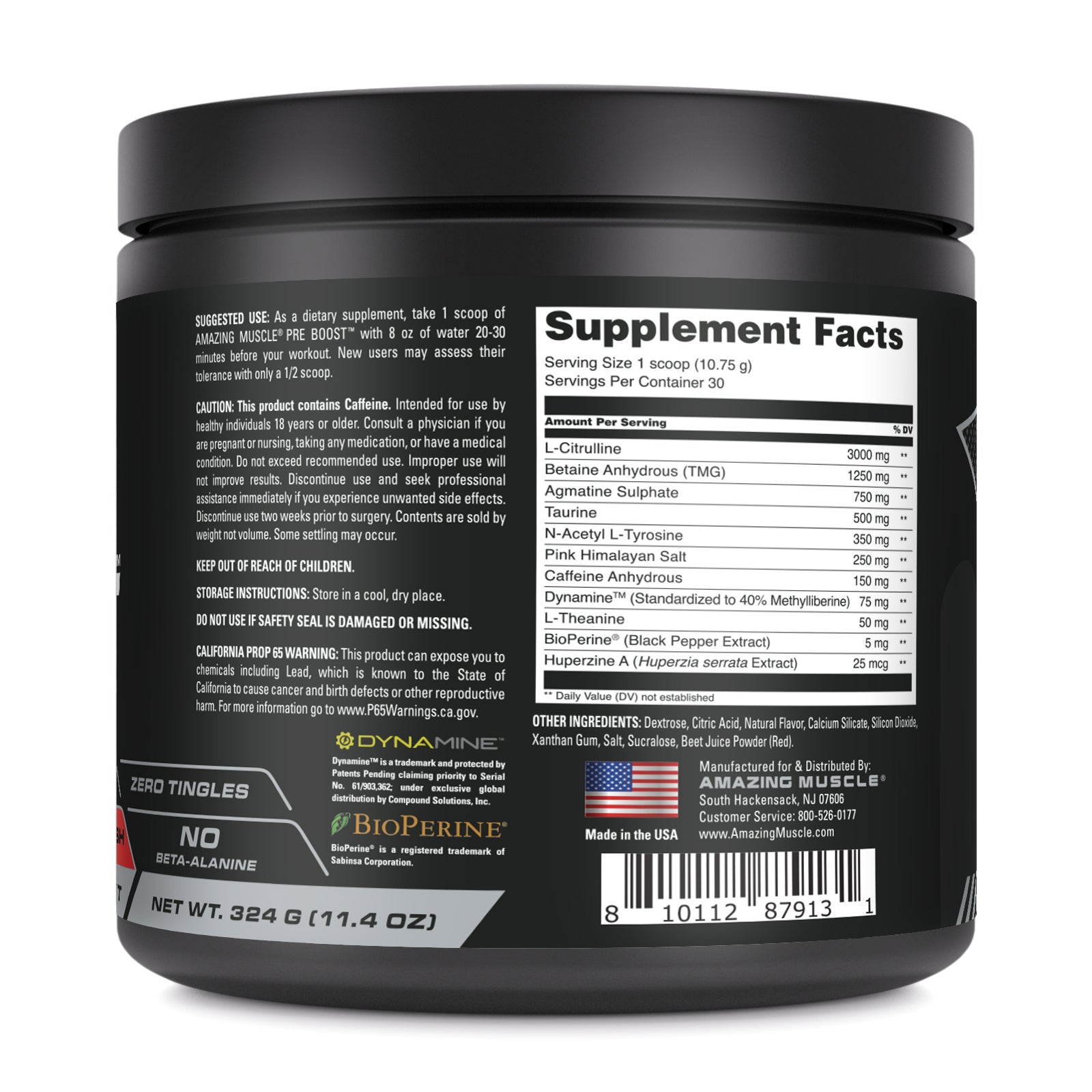 Amazing Muscle Pre Boost | 30 Servings | Pre Workout Supplement for Men & Women | Strawberry Splash Flavor