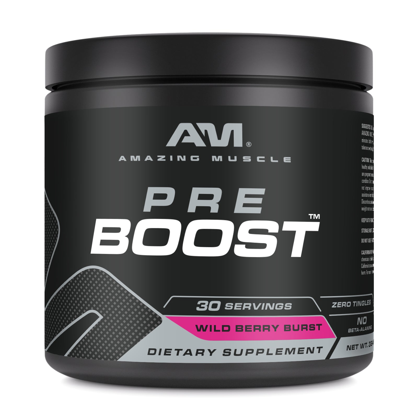 Amazing Muscle Pre Boost | 30 Servings | Pre Workout Supplement for Men & Women | Wild Berry Burst Flavor
