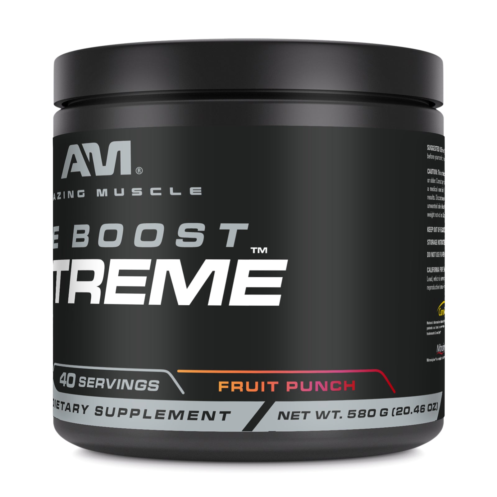 Amazing Muscle Pre Boost Extreme Pre-Workout with Caffeine | Fruit Punch | 40 Servings | 20.46 Oz | 14.5 Grams per Serving