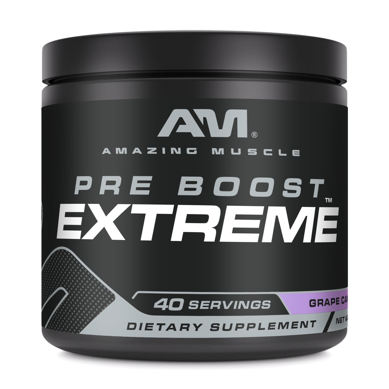 Amazing Muscle Pre Boost Extreme 580 Grams Powder  | Grape Candy Flavor  | 40 Servings | Pre Workout Supplement |