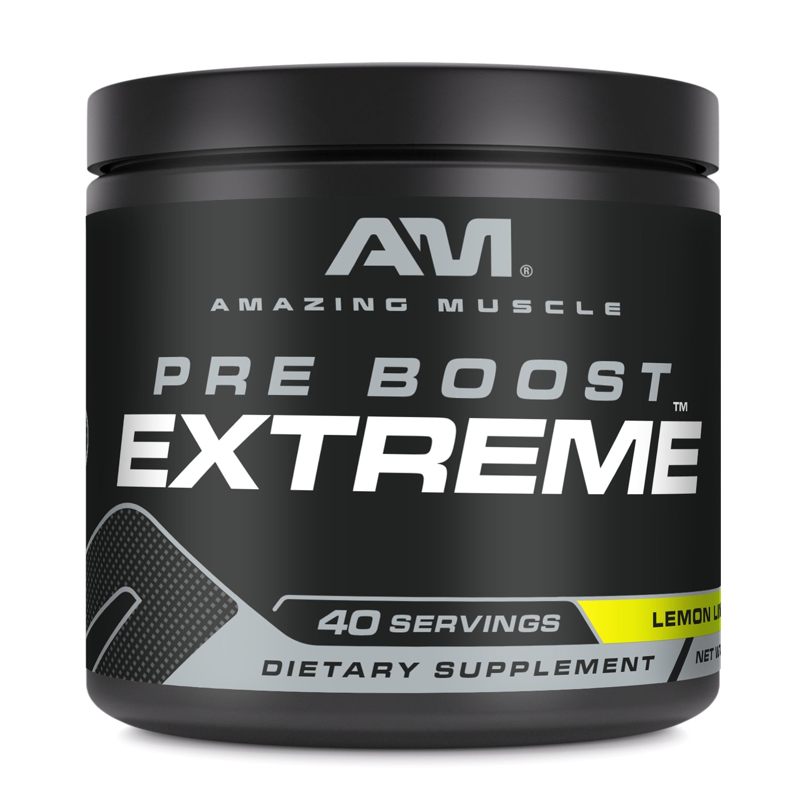 Amazing Muscle Pre Boost Extreme 580 Grams Powder  | Lemon Lime Flavor  | 40 Servings | Pre Workout Supplement |