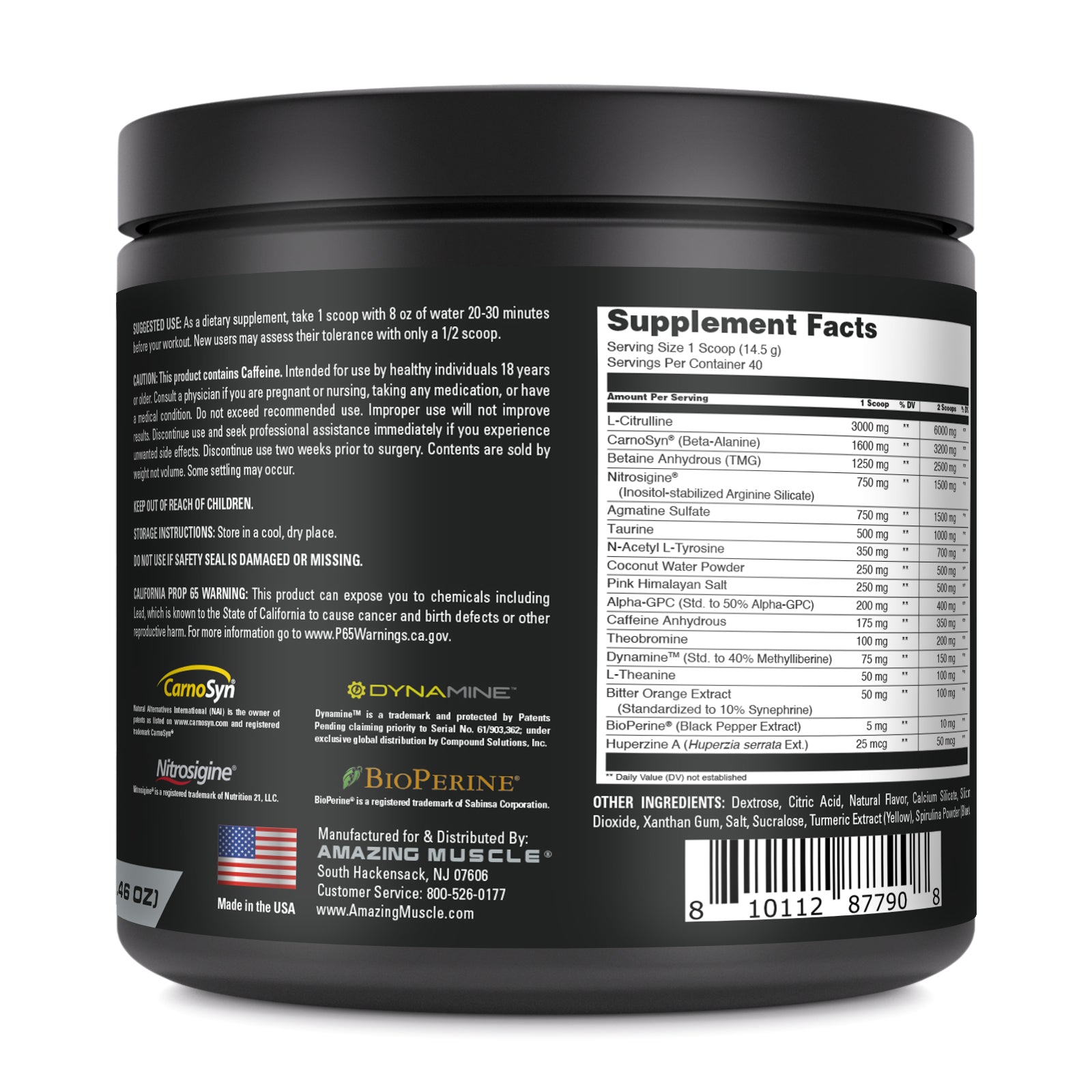 Amazing Muscle Pre Boost Extreme 580 Grams Powder  | Lemon Lime Flavor  | 40 Servings | Pre Workout Supplement |