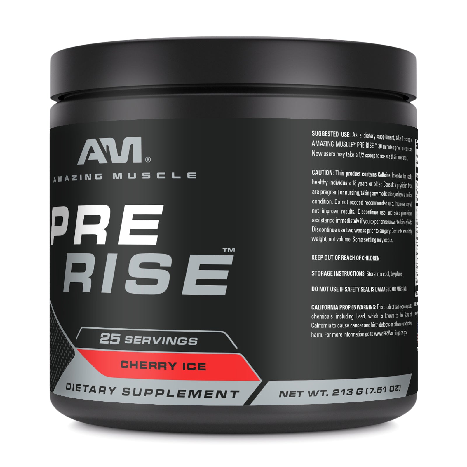 Amazing Muscle Pre Rise | Pre Workout Powder Supplement | 25 Servings | Cherry Ice Flavor