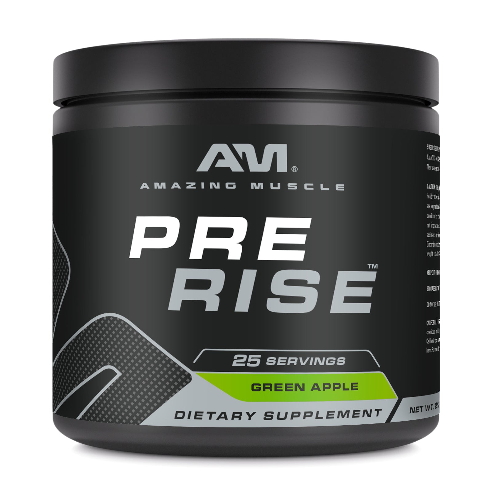 Amazing Muscle Pre Rise | Pre Workout Powder Supplement | 25 Servings (213 G | 7.51 Oz) | Green Apple Flavor