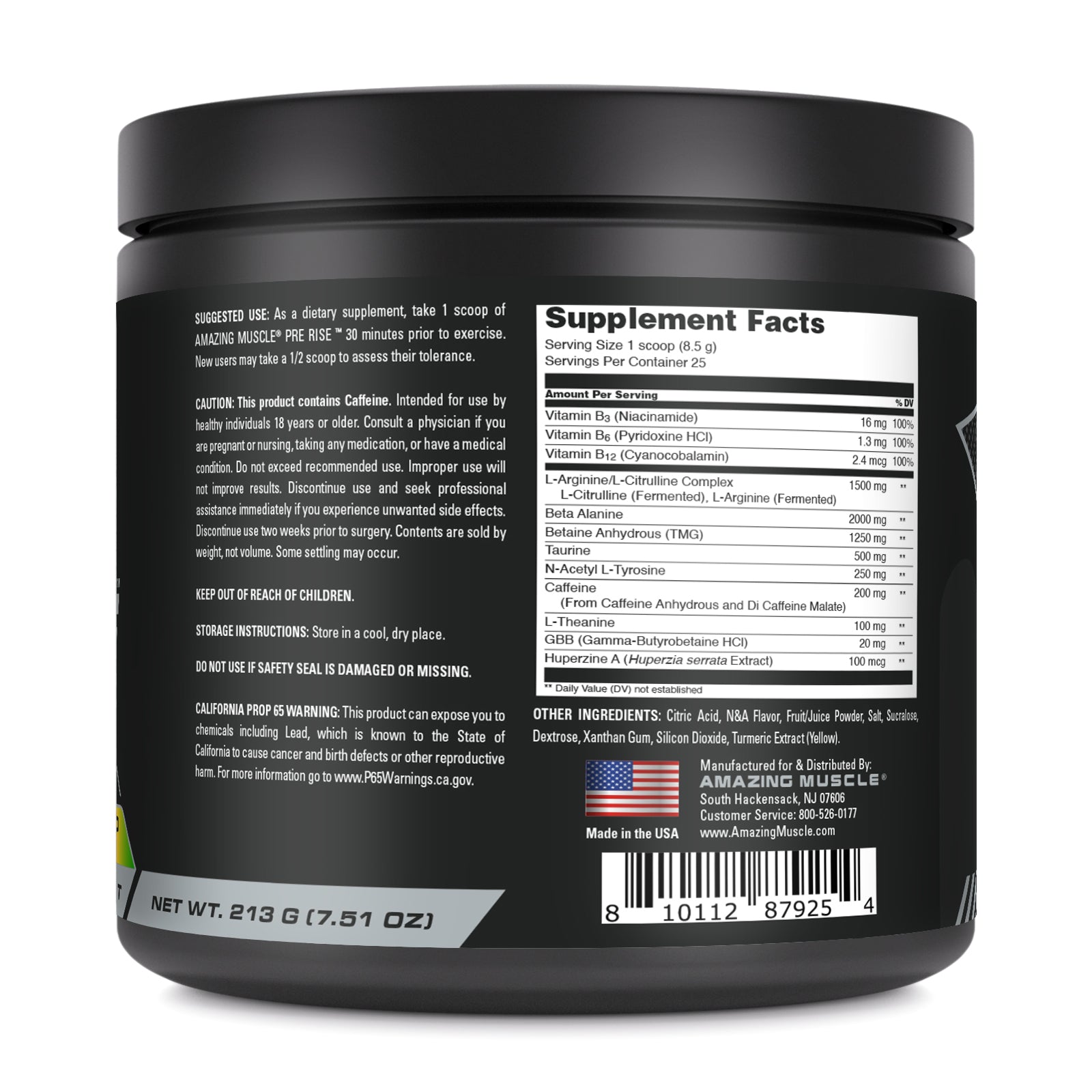 Amazing Muscle Pre Rise | Pre Workout Powder Supplement | 25 Servings (213 G | 7.51 Oz) | Pineapple Mango Flavor