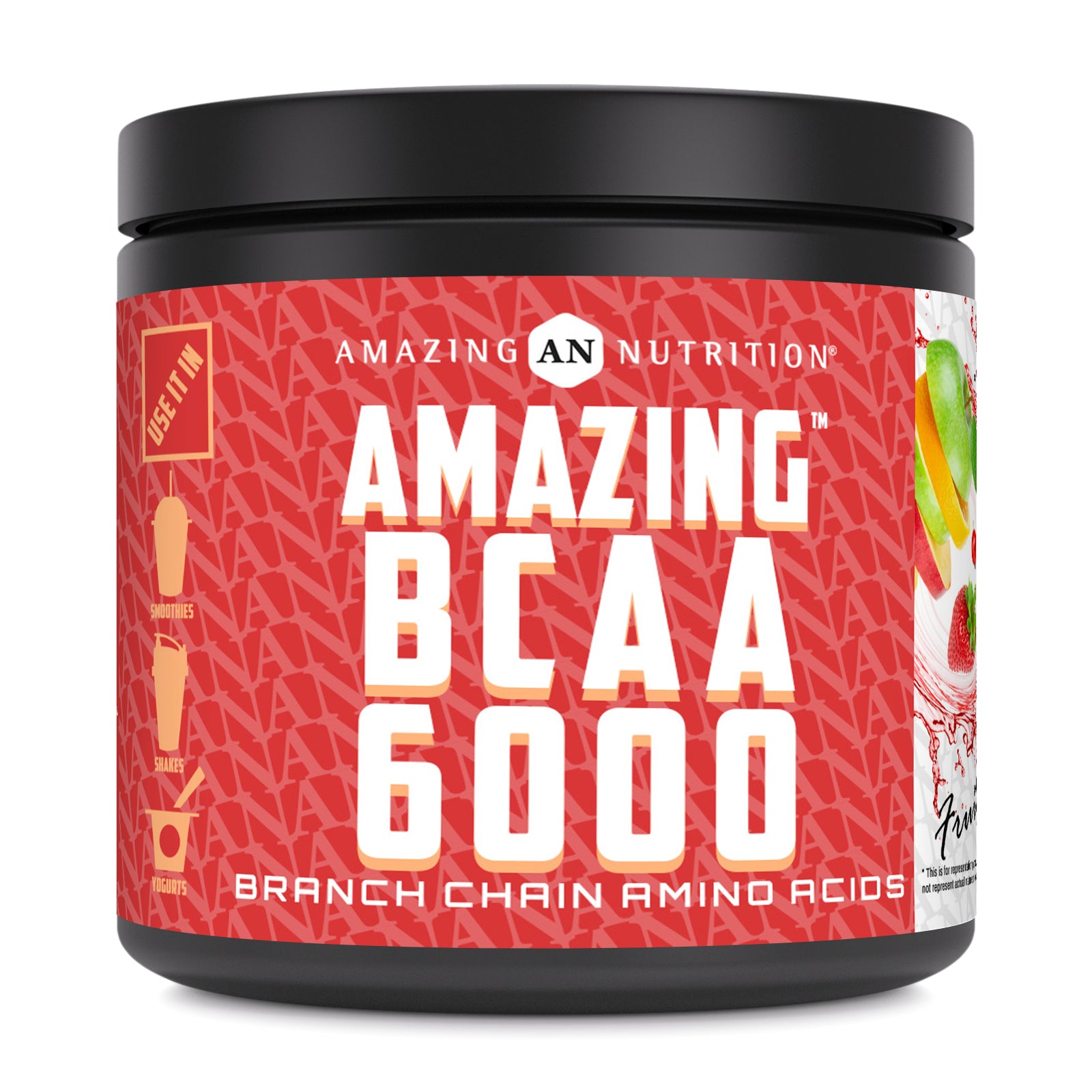Amazing Nutrition BCAA (Branched Chain Amino Acid) 6000 | 6 Grams BCAA per Serving | 30 Servings (231 G | 8.14 Oz) | Fruit Punch Flavor