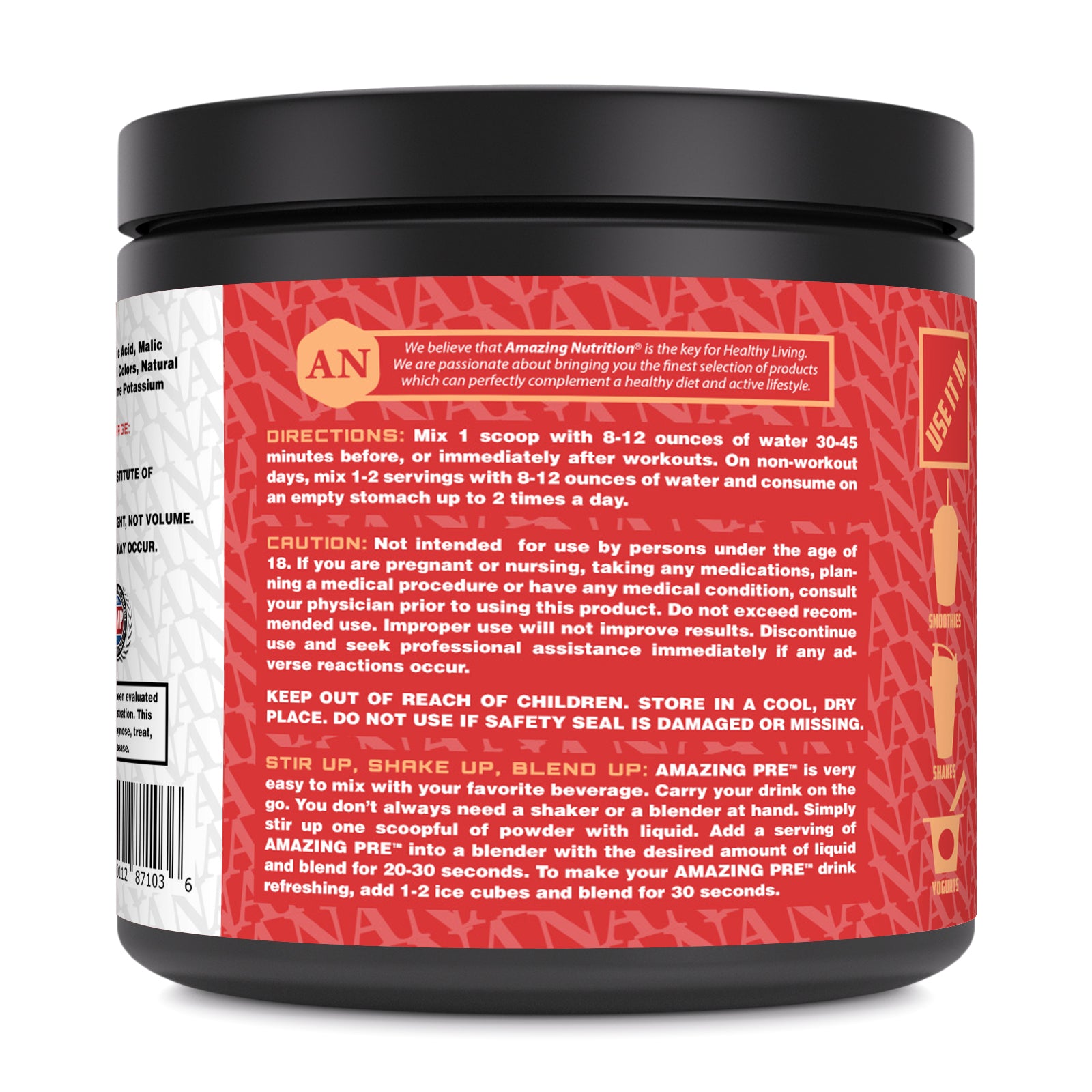 Amazing Nutrition Amazing PRE | Ultimate Pre-Workout | 30 Servings (210 G | 7.4 Oz) | Fruit Punch Flavor