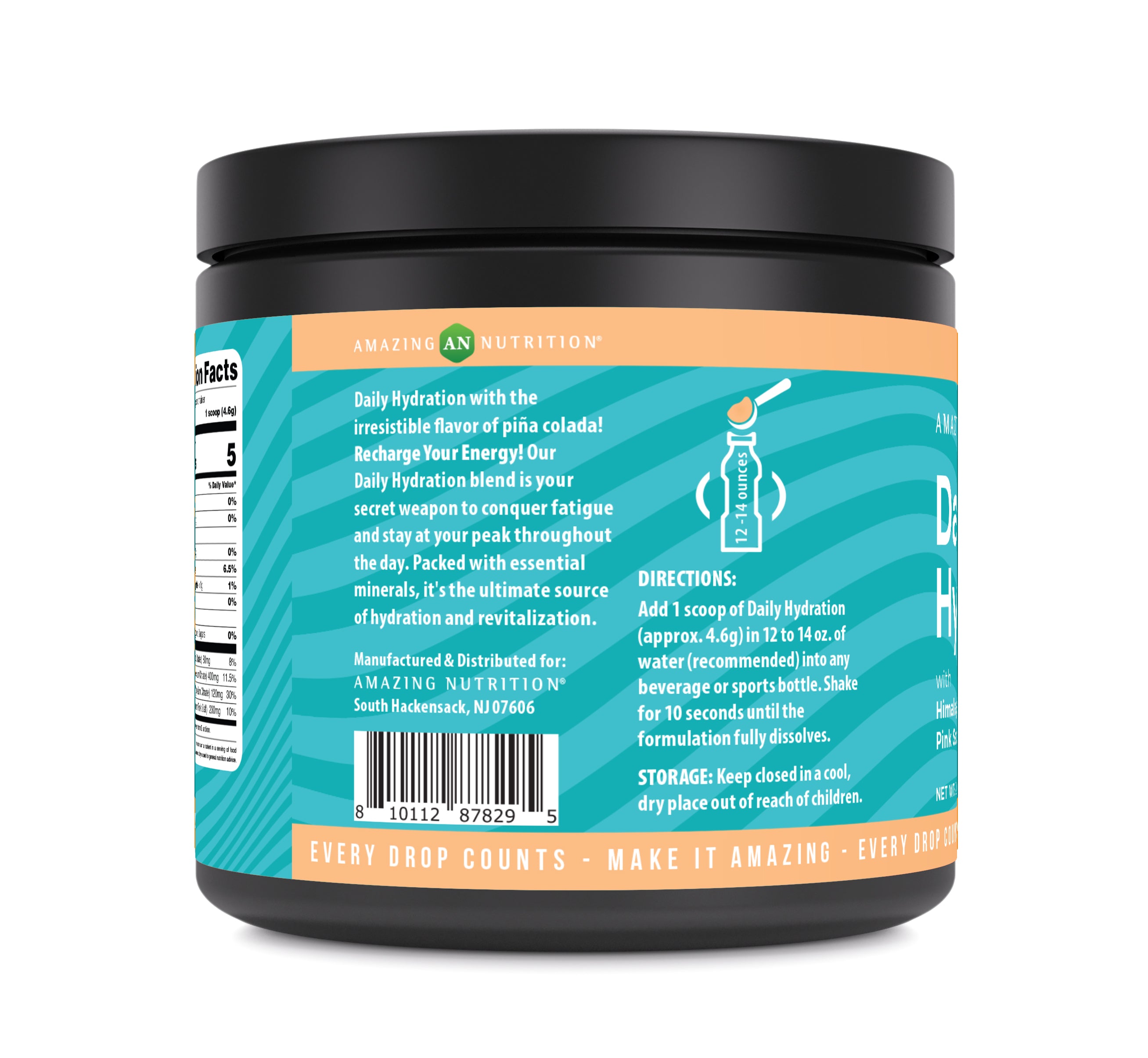 Amazing Nutrition Daily Hydration Electrolyte Powder 60 Servings | Pina Colada Flavor | Packed with Essential Minerals | Sugar-Free | Keto Friendly
