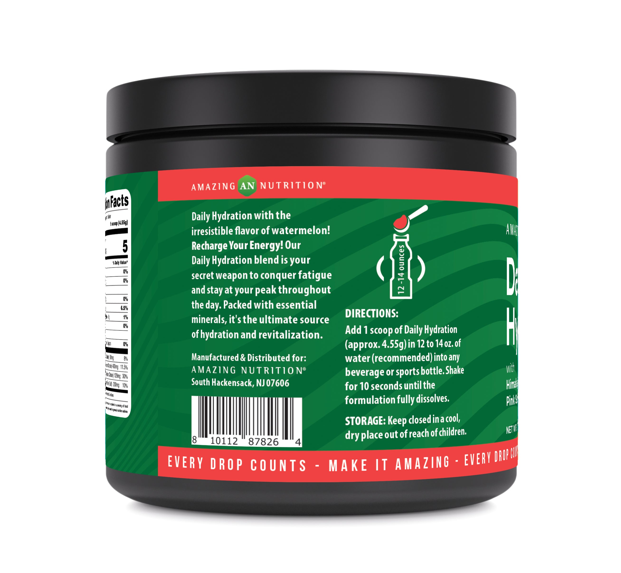 Amazing Nutrition Daily Hydration, Electrolyte Powder 30 Servings | Watermelon Flavor | Packed with Essential Minerals | Sugar-Free | Keto Friendly