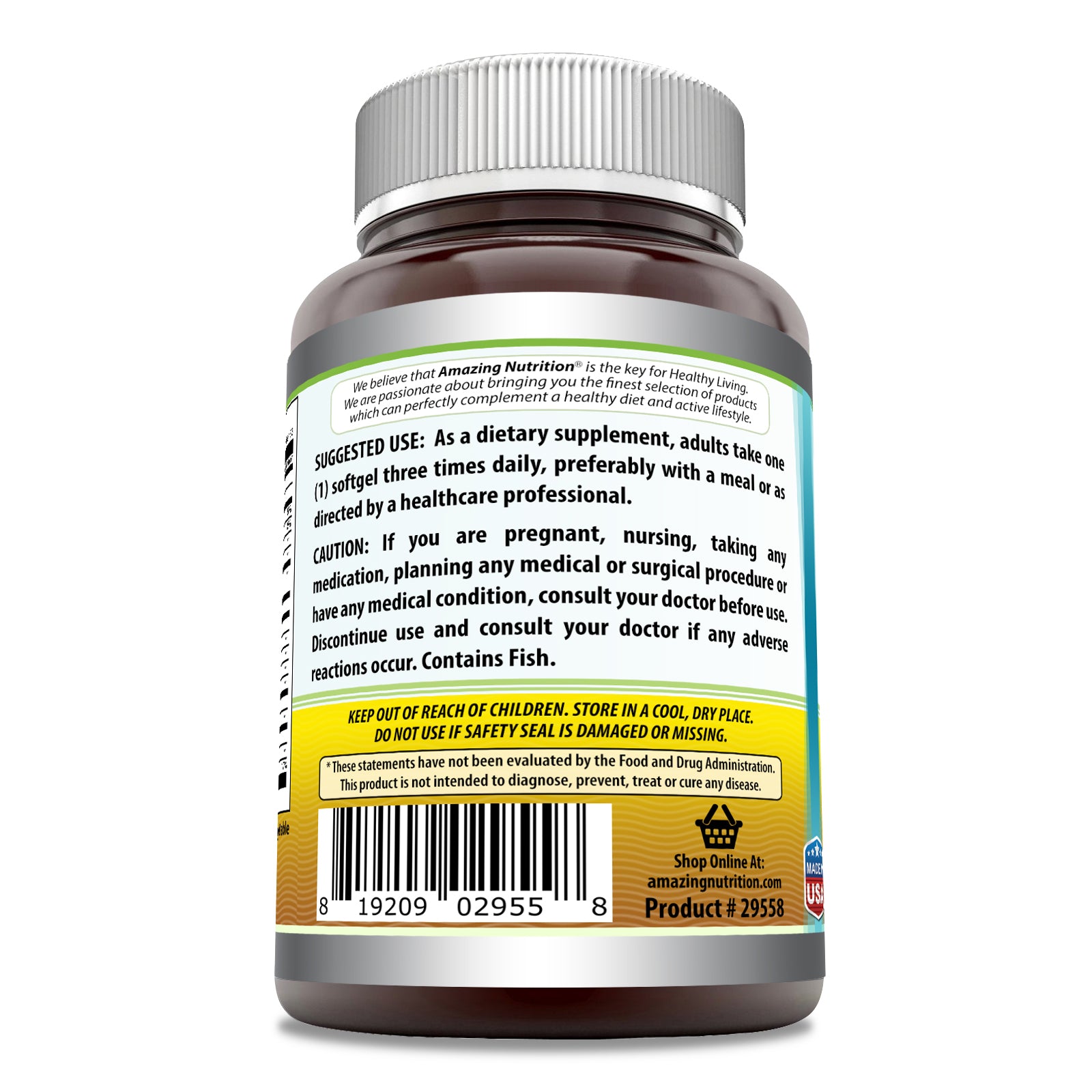 Amazing Omega 3.6.9 | 1200 Mg | 250 Softgels | Lemon Flavor