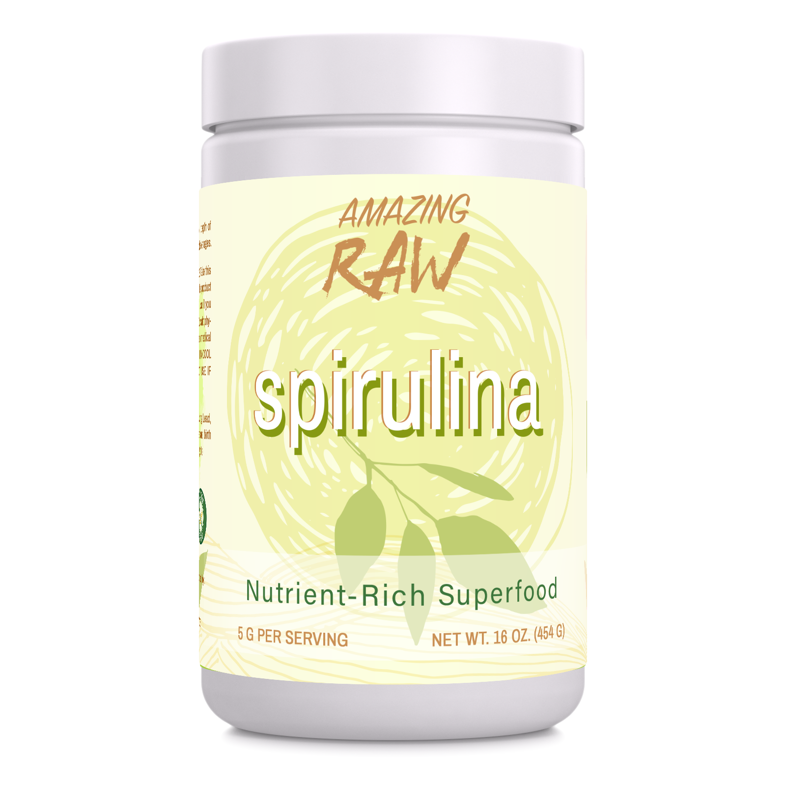 Amazing Raw Spirulina Powder | 16 Oz | 5 Grams Per Serving | 91 Servings