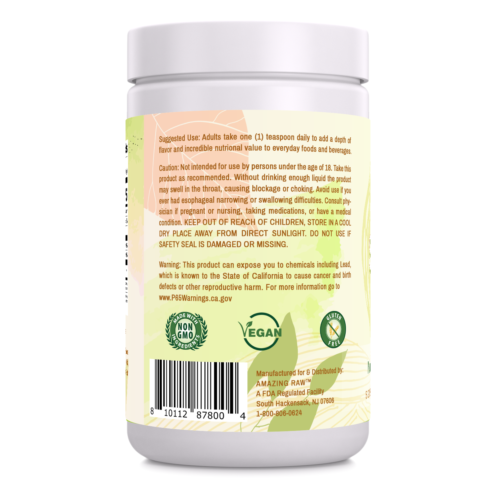 Amazing Raw Spirulina Powder | 16 Oz | 5 Grams Per Serving | 91 Servings