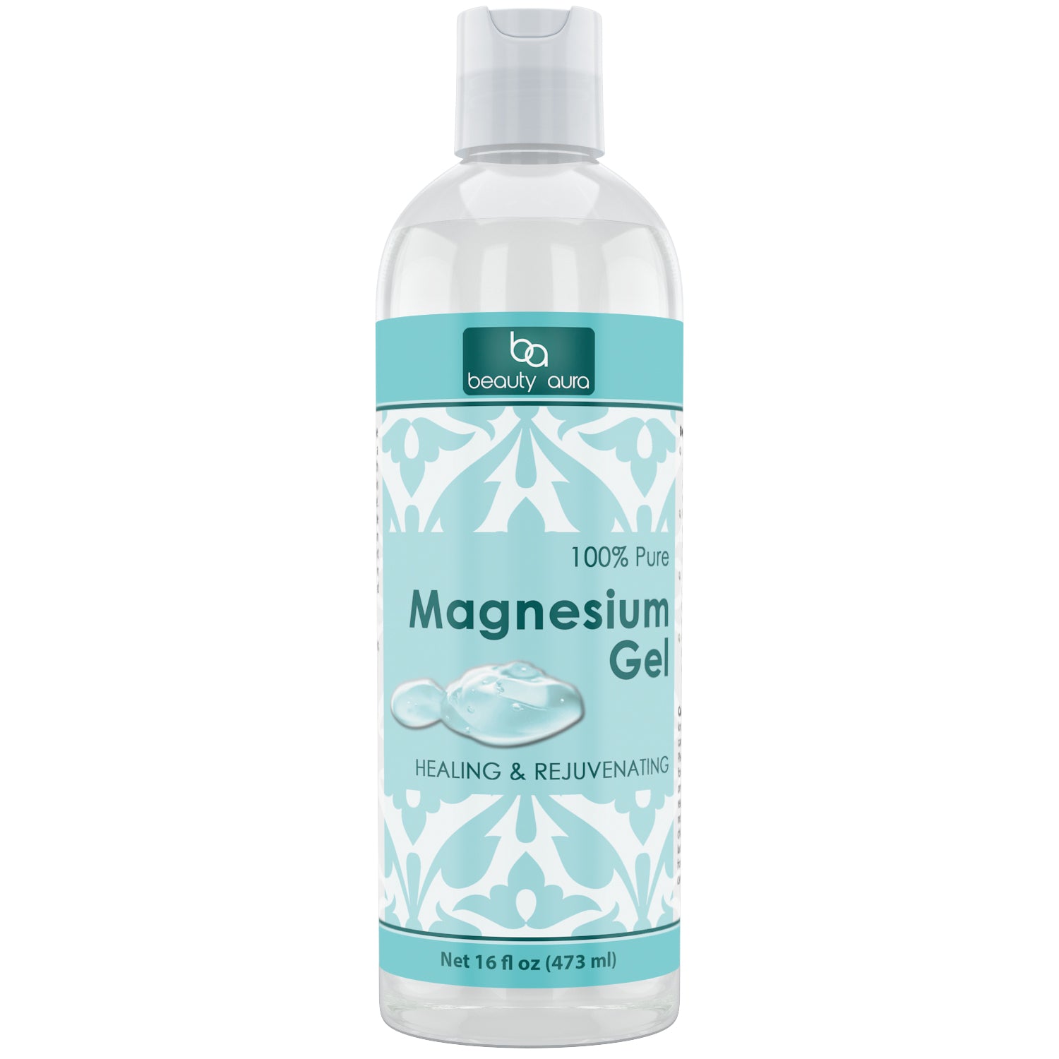 Beauty Aura Magnesium Gel | 100% Pure | 16 Fl.Oz (473ml) | Healing & Rejuvenating
