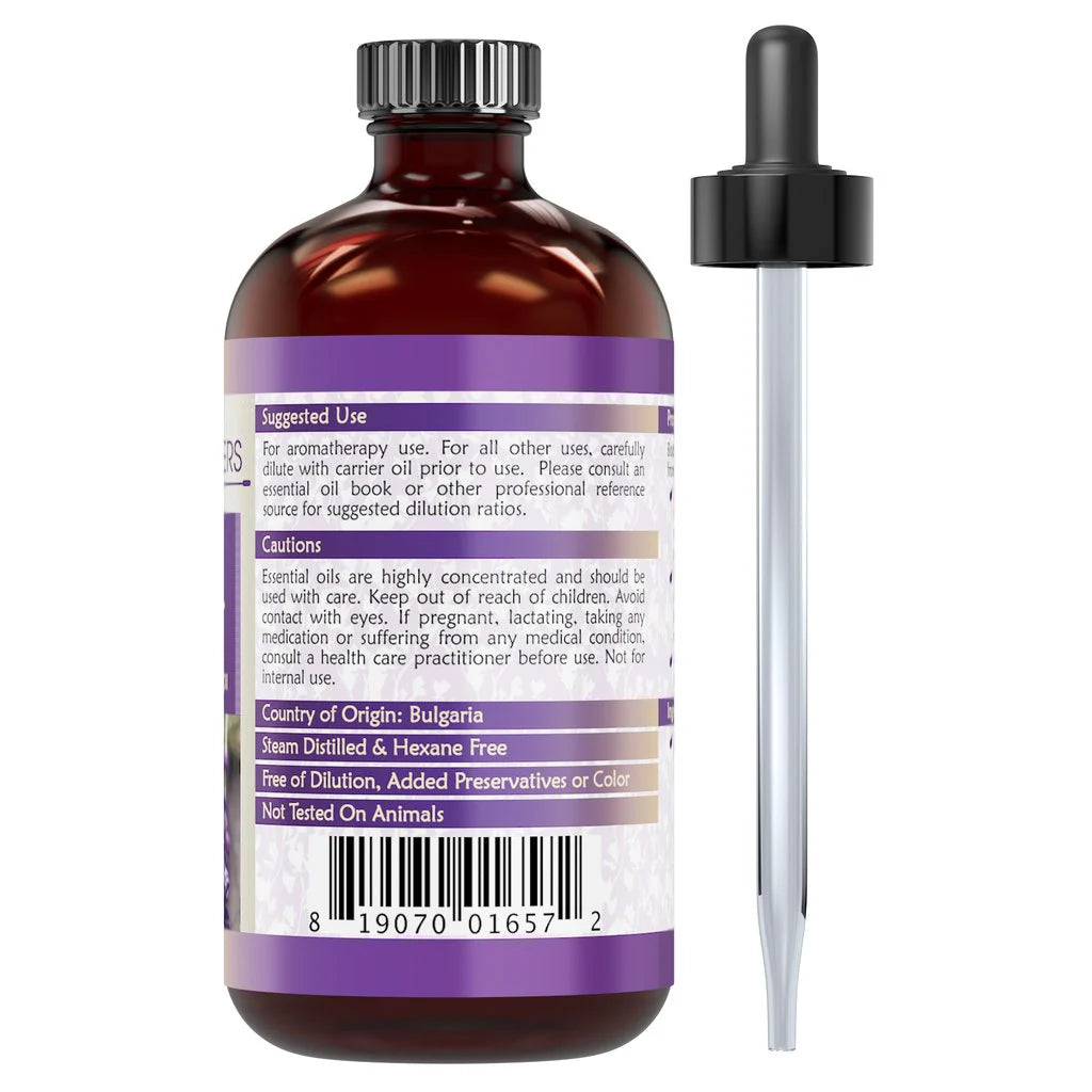 Body Wonders Lavender Oil | Therapeutic Grade Essential Oil | 4 Fl. Oz (118 ml)