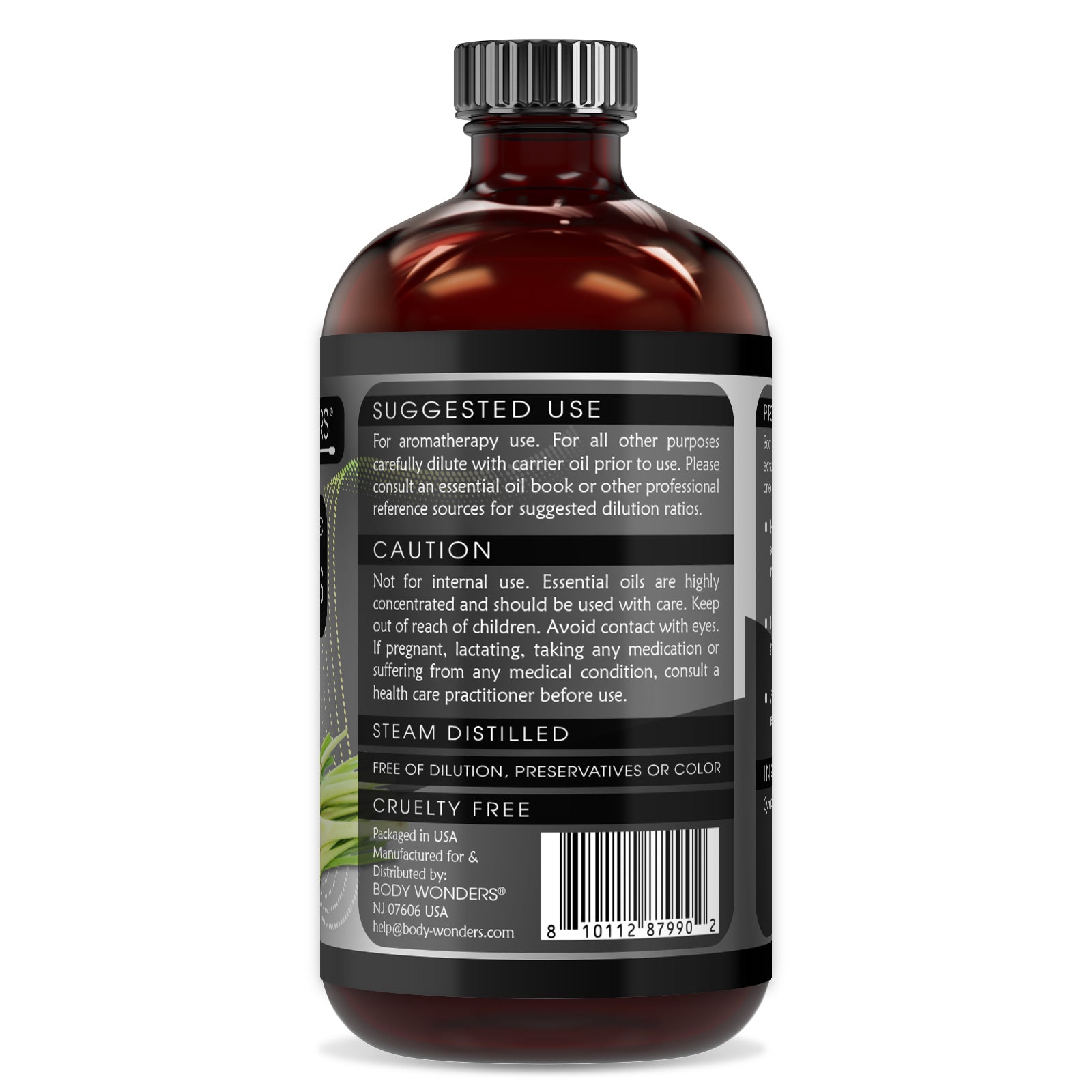 Body Wonders 100% Pure Lemongrass Essential Oil | 8 Fl.Oz (236 ml) | Therapeutic Grade Oil - Ideal for Aromatherapy