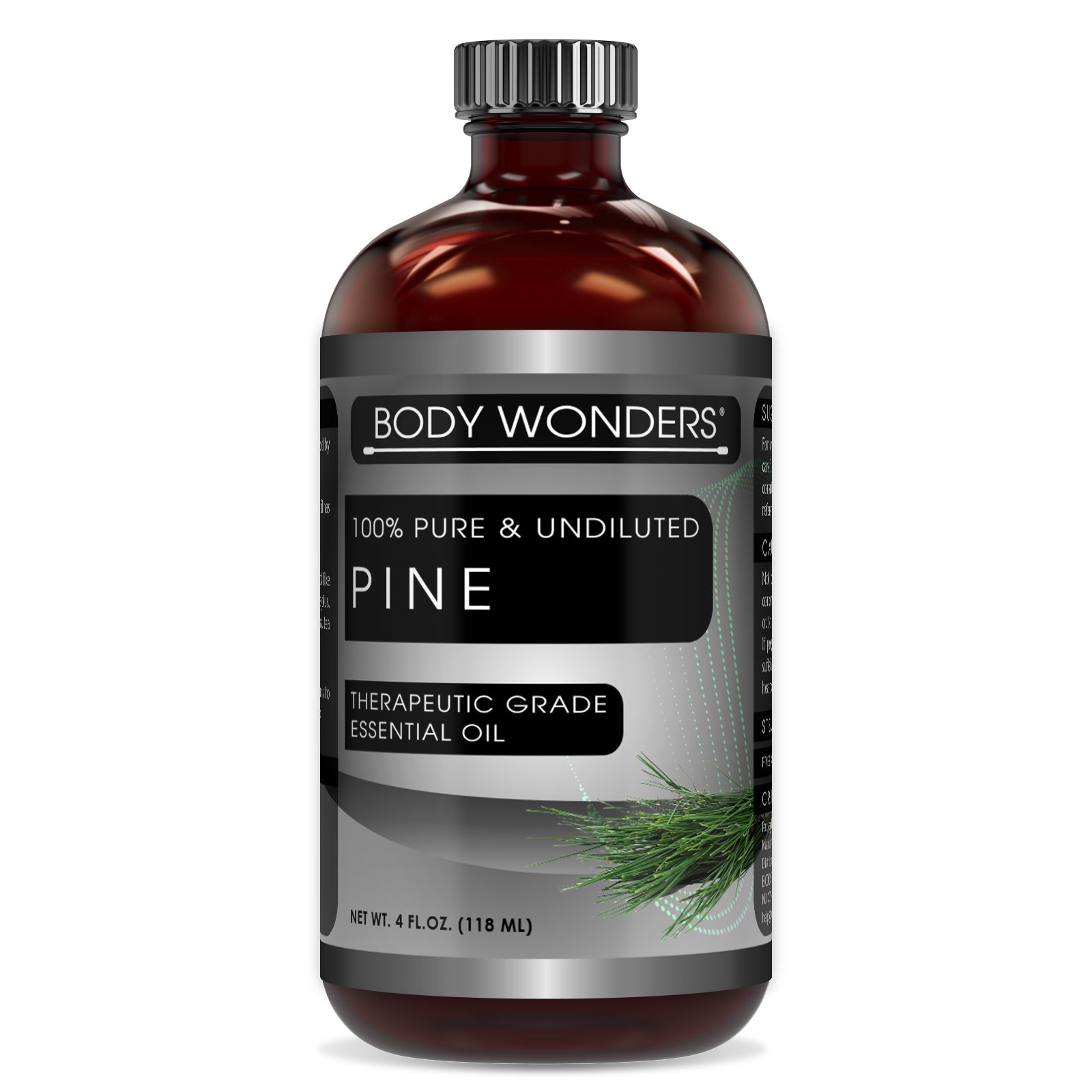 Body Wonders 100% Pure Pine Essential Oil | 4 Fl.Oz (118ml) | Therapeutic Grade Oil - Ideal for Aromatherapy
