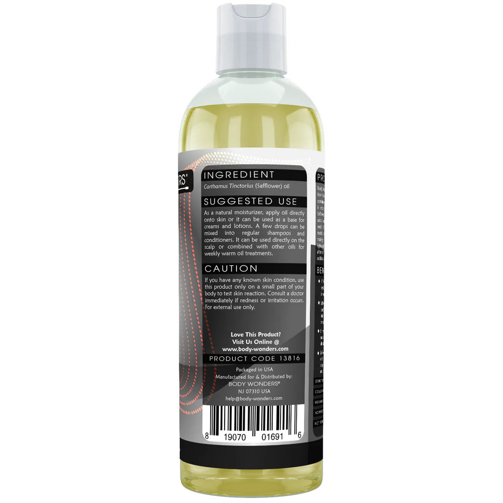 Body Wonders Safflower Seed Oil | 16. Fl. Oz (473 ml) | 100 % Pure