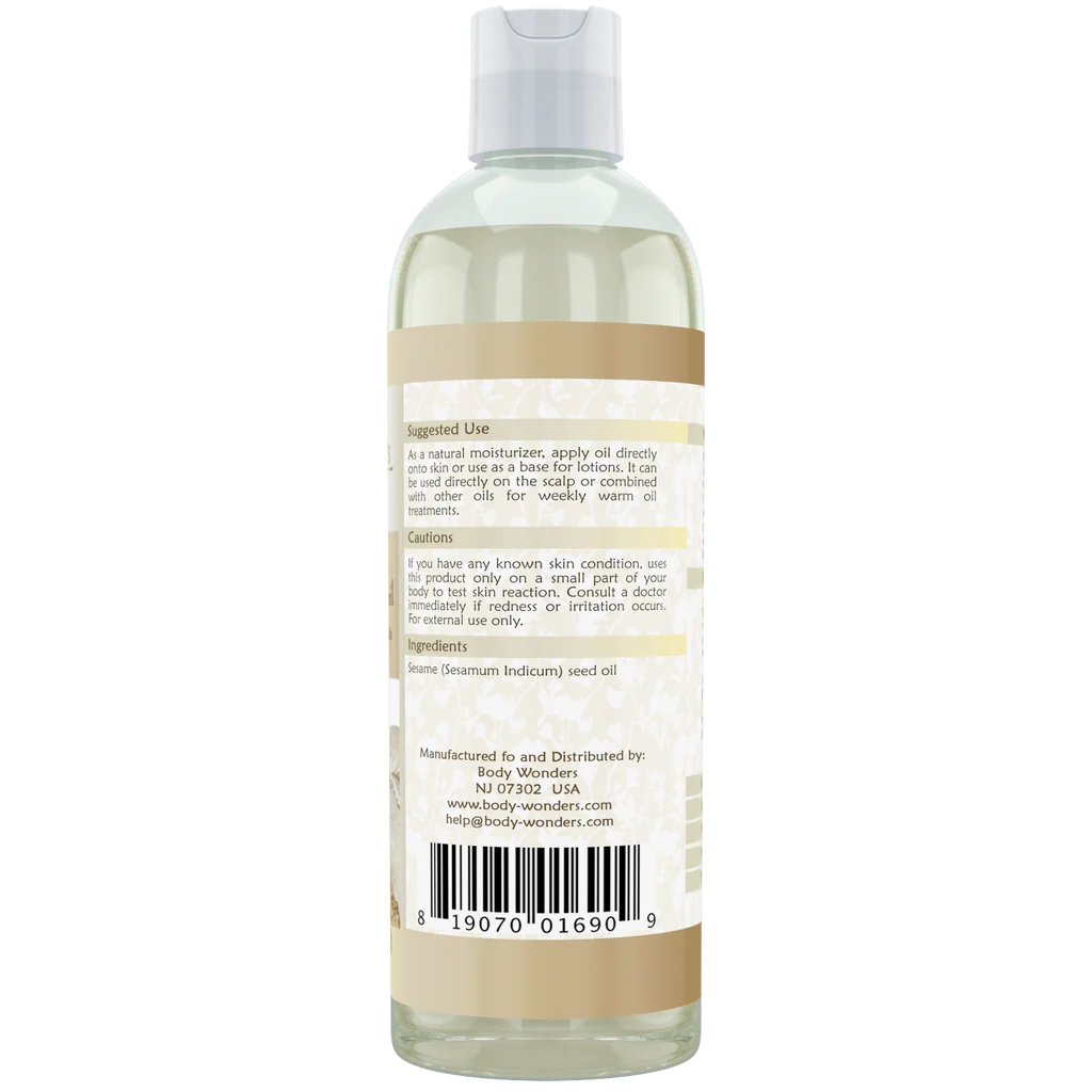 Body Wonders Sesame Seed Oil | 16 Fl. Oz (473 ml) | 100% Pure