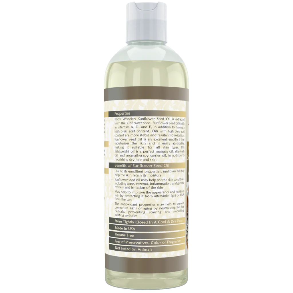Body Wonders Sunflower Seed Oil | 16 Fl. Oz (473 ml) | 100% Pure