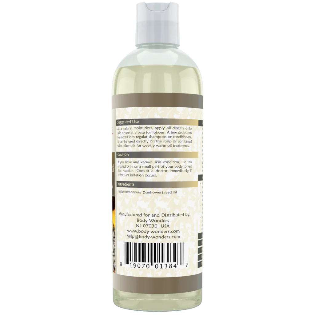Body Wonders Sunflower Seed Oil | 16 Fl. Oz (473 ml) | 100% Pure