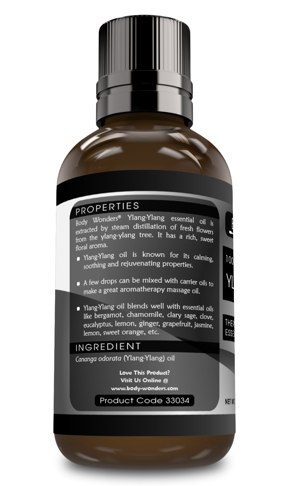 Body Wonders 100% Pure Ylang-Ylang Essential Oil | 2 Fl.Oz (60 ml) | Therapeutic Grade Oil - Ideal for Aromatherapy