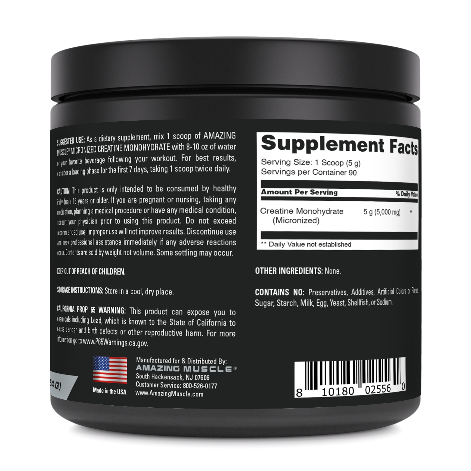 Amazing Muscle Micronized Creatine Monohydrate | 1 Lb | 90 Servings | 5 Grams per Serving