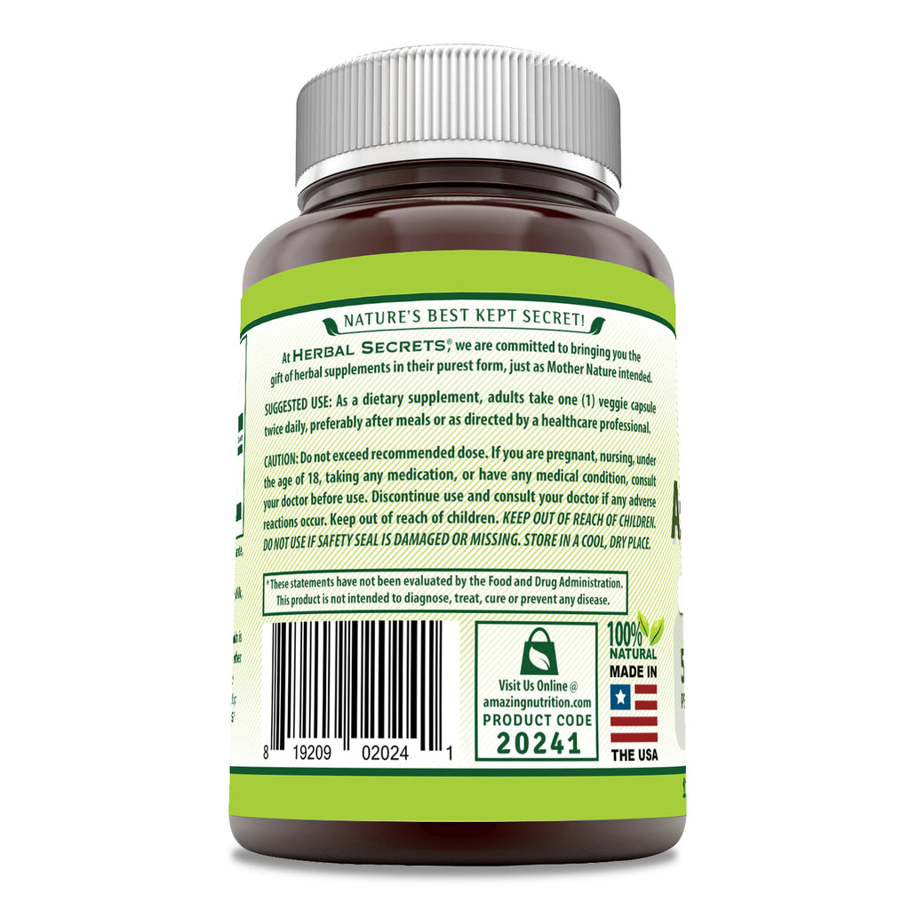 Herbal Secrets Ashwagandha | 500 Mg | 120 Veggie Capsules