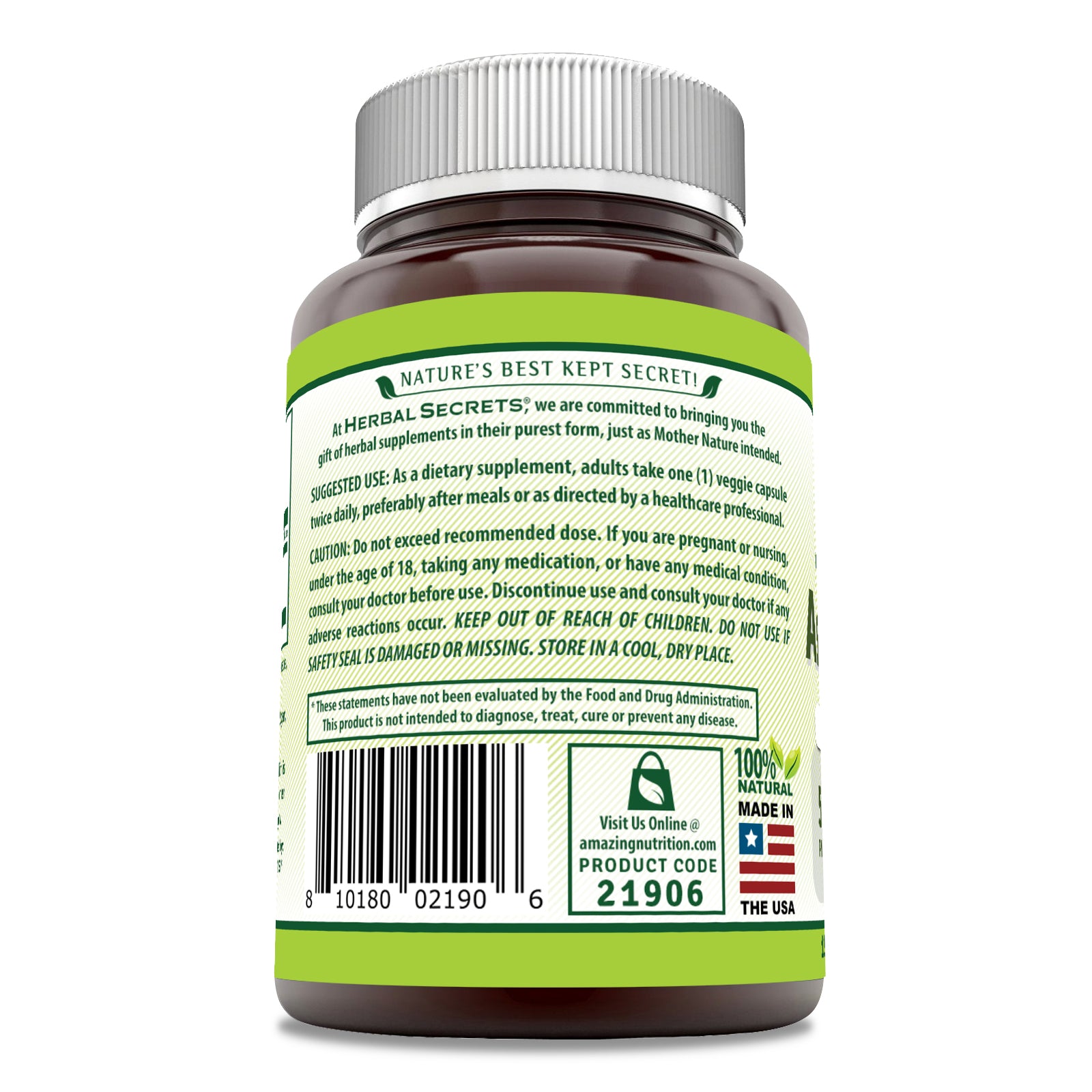 Herbal Secrets Ashwagandha Extract | 500 Mg | 120 Veggie Capsules