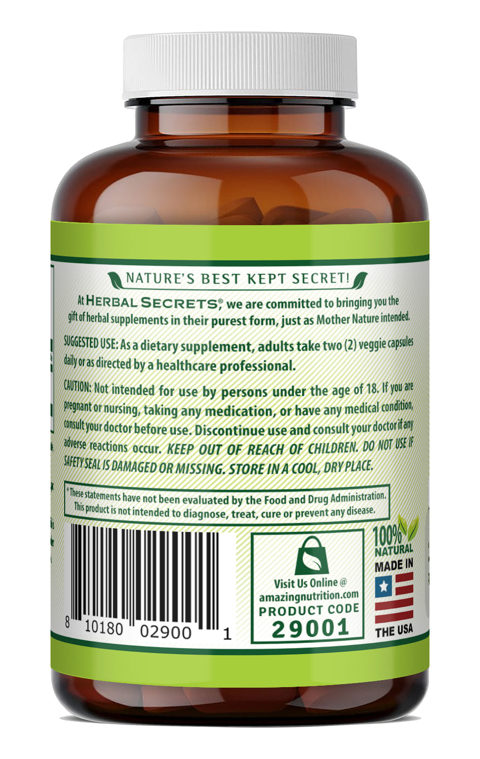 Herbal Secrets Bacopa (Ayurvedic herb) 1000 Mg per Serving | 90 Veggie Capsules